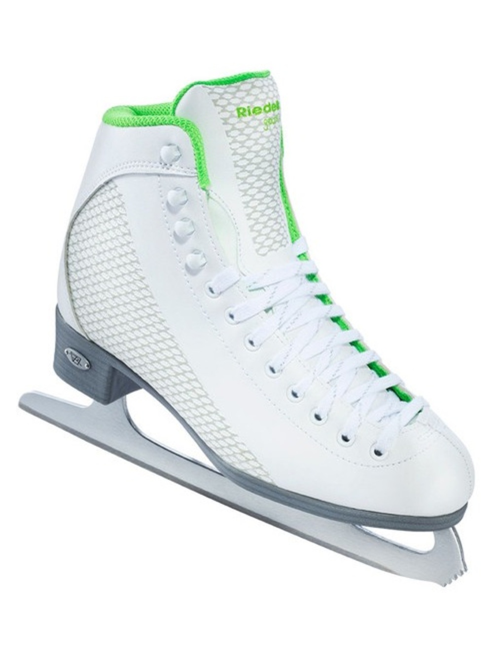 Riedell Sparkle Ice Figure Skates 113 White Green Lime Women’s Size 5 NIB